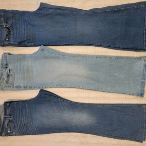 Plus Size 20 Set of 3 NWOT Blue Denim Jeans Torrid Lane Bryant Bundle Flare Leg